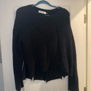 DO+BE Black Distressed Crew Neck Sweater